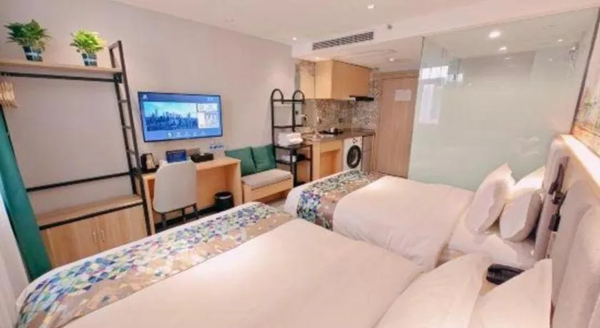 Bed in ZMAX Hotel Beijing Tongzhou Universal Tourist Resort Linheli Metro Station