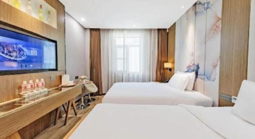 Bed in ZMAX Hotel Beijing Tongzhou Universal Tourist Resort Linheli Metro Station