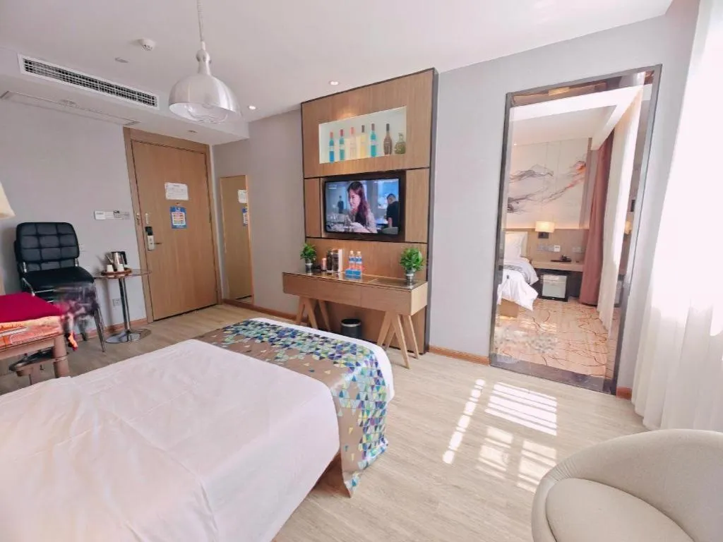 Bed in ZMAX Hotel Beijing Tongzhou Universal Tourist Resort Linheli Metro Station