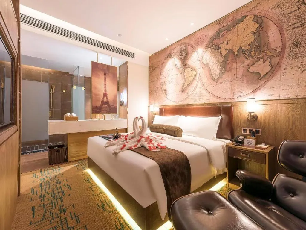 Bed in James Joyce Coffetel Beijing Pinggu Hospital Century Square