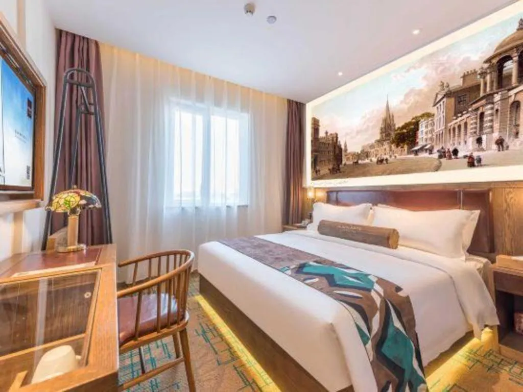 Bed in James Joyce Coffetel Beijing Pinggu Hospital Century Square