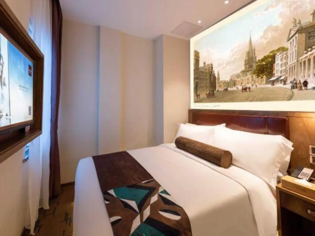 Bed in James Joyce Coffetel Beijing Pinggu Hospital Century Square