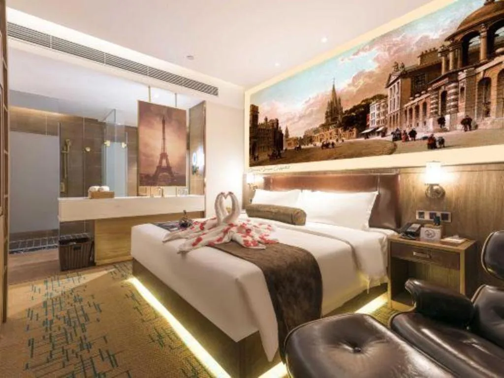 Bed in James Joyce Coffetel Beijing Pinggu Hospital Century Square