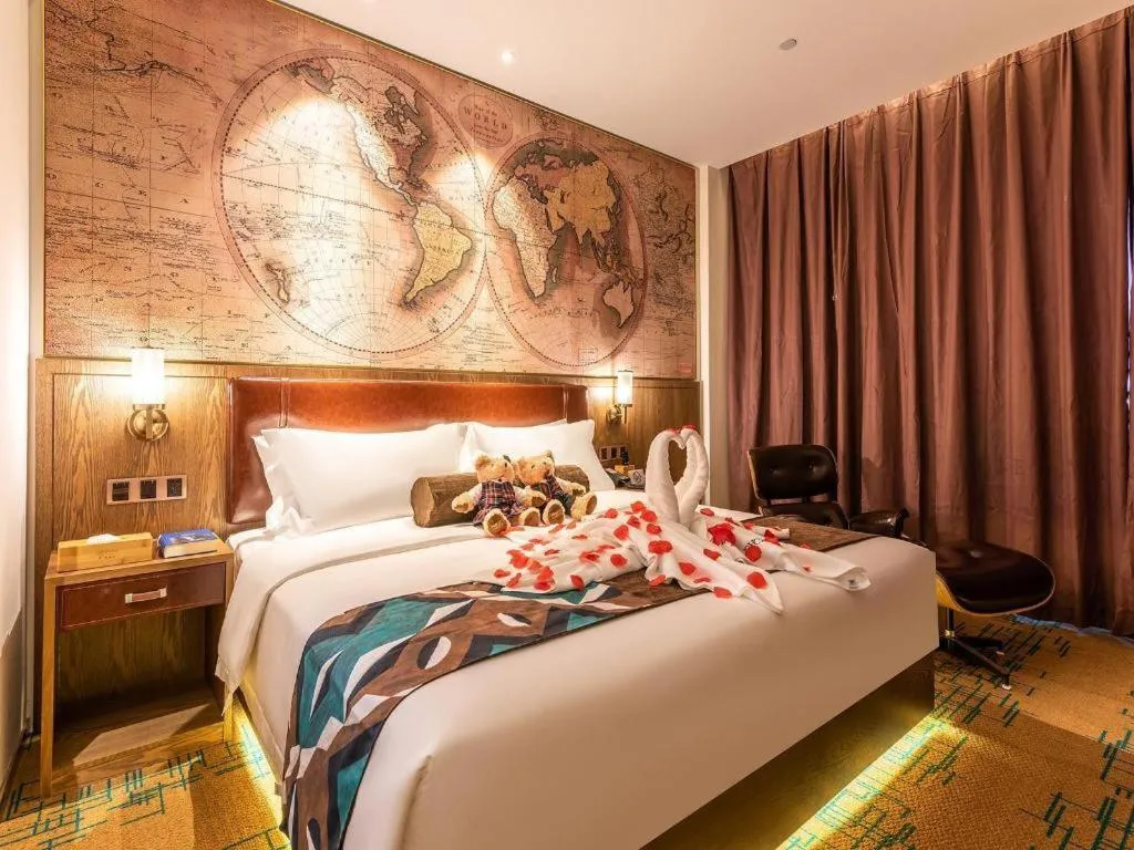 Bed in James Joyce Coffetel Beijing Pinggu Hospital Century Square