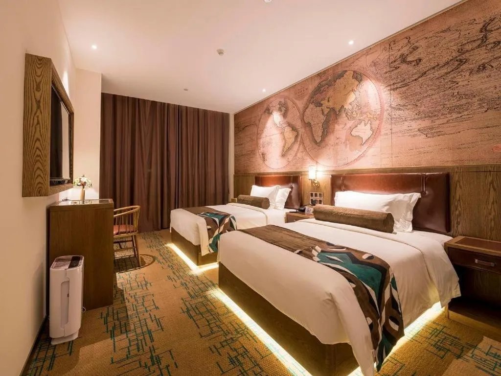 Bed in James Joyce Coffetel Beijing Pinggu Hospital Century Square