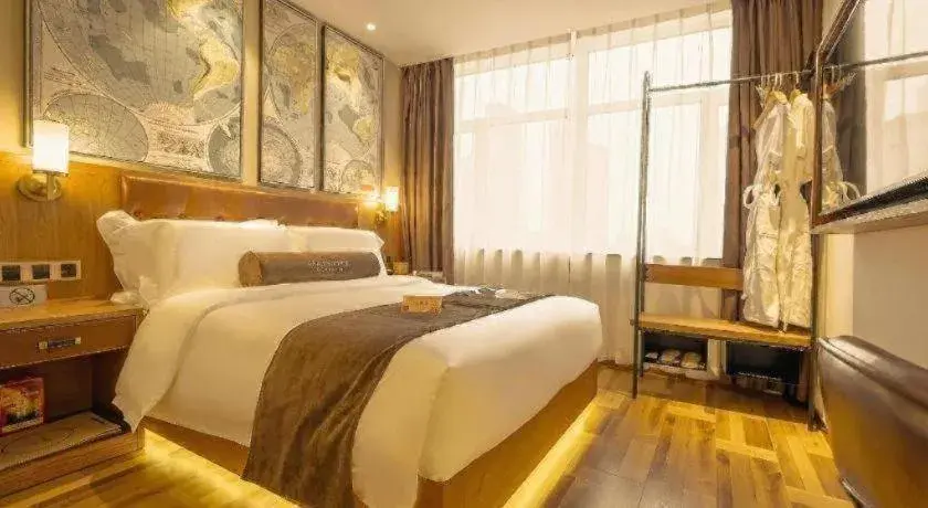 Bed in James Joyce Coffetel Shenyang North Railway Station Qishan Road Metro Station Bed in James Joyce Coffetel Shenyang North Railway Station Qishan Road Metro Station