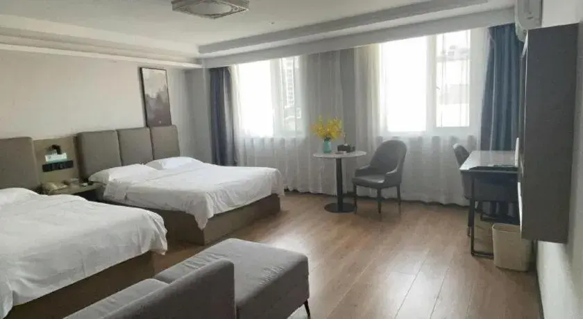 Bed in GreenTree Inn Hefei East Wangjiang Road CTCE Express Hotel Bed in GreenTree Inn Hefei East Wangjiang Road CTCE Express Hotel