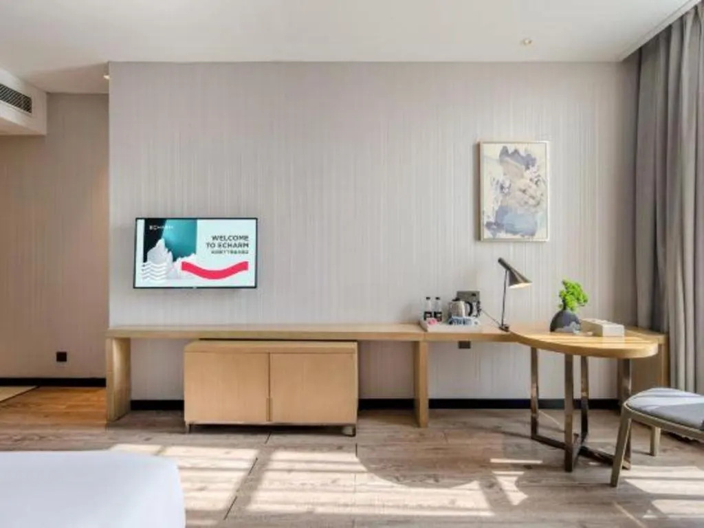 Bed in Echarm Hotel Baise Sports Center Dream Island Plaza