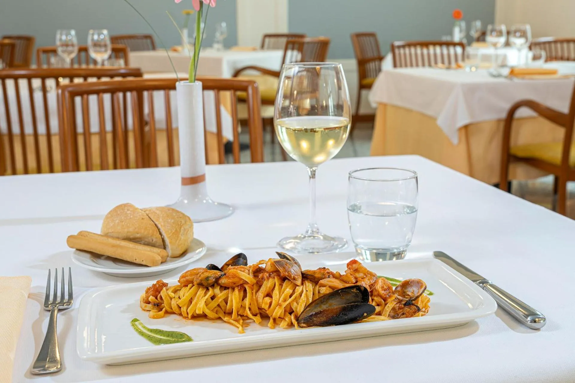 Food close-up in Sky Pool Hotel Sole Garda