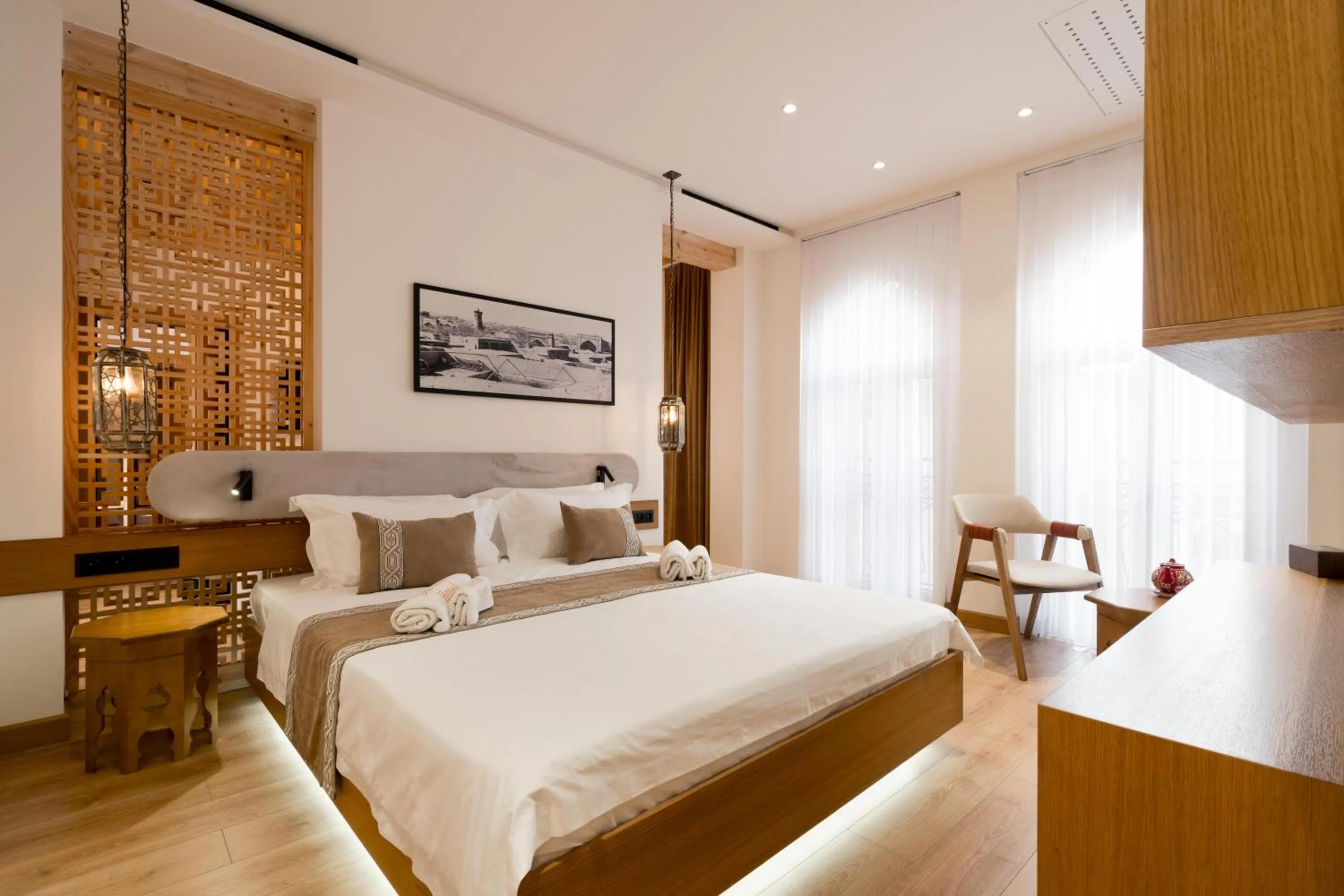 Photo of the whole room, Bed in Sarhad Hotel