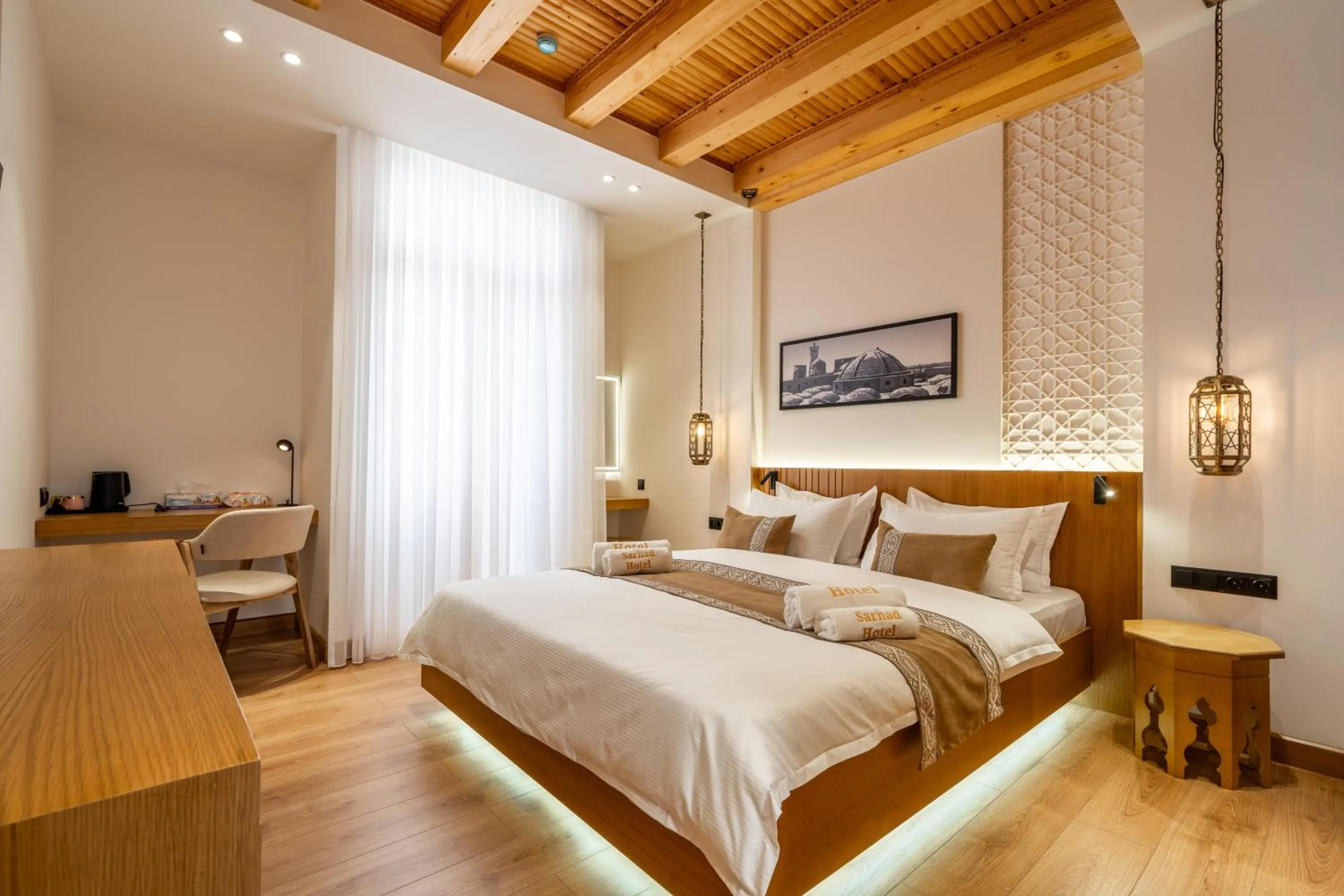 Photo of the whole room, Bed in Sarhad Hotel