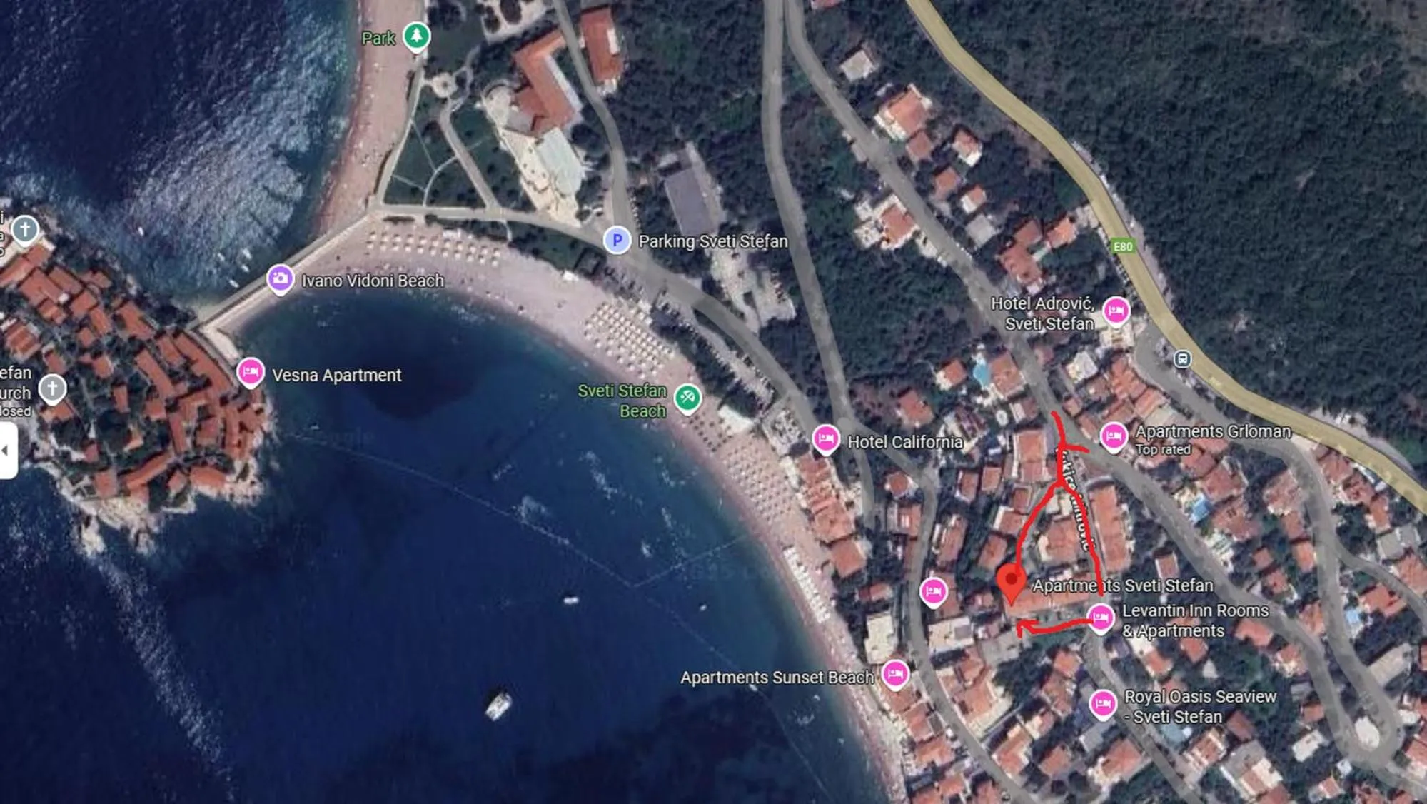 Property building in Apartments Sveti Stefan MNE