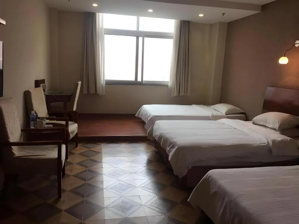 Bed in GreenTree Inn Rizhao Train Station