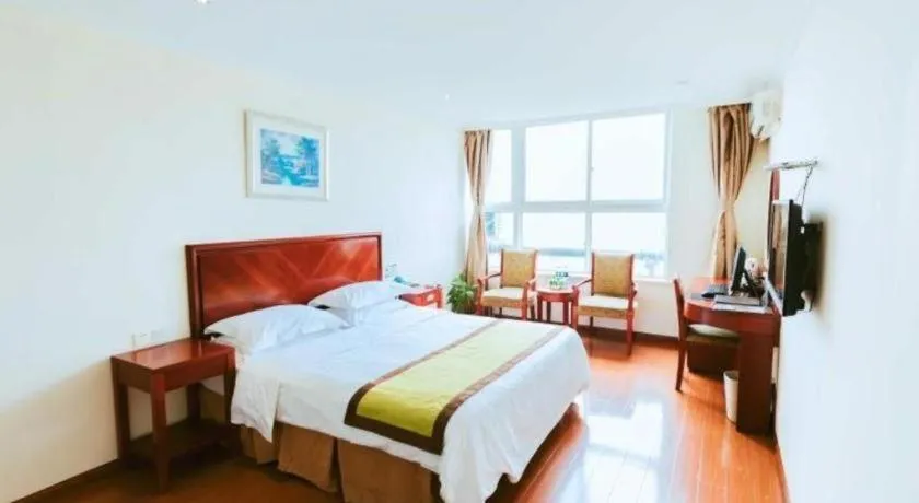 Bed in GreenTree Inn Jiaxing Zhongan Business Hotel