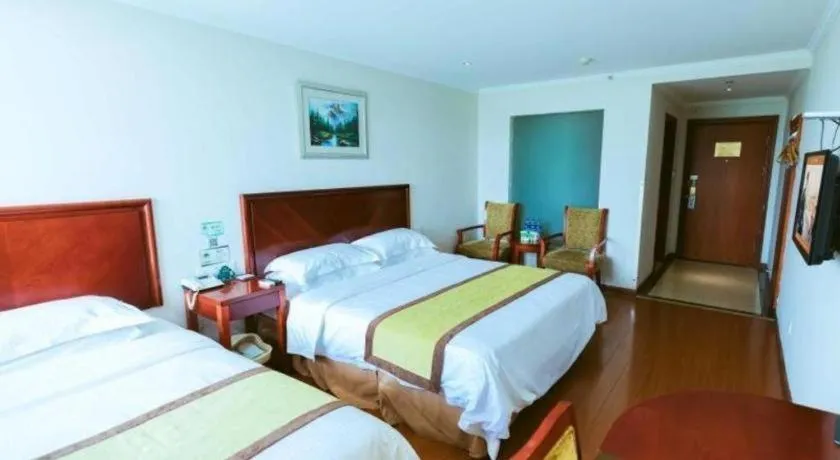 Bed in GreenTree Inn Jiaxing Zhongan Business Hotel