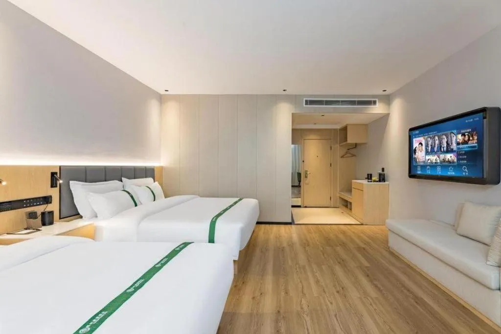 Bed in GreenTree Inn Hebei Langfang Bazhou Railway Station West Yingbin Road Express Hotel