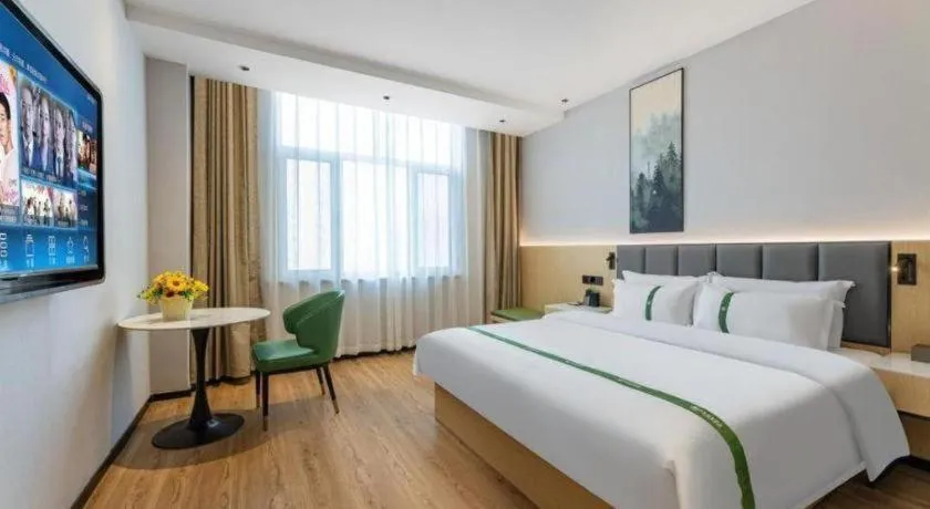 Bed in GreenTree Inn Hebei Langfang Bazhou Railway Station West Yingbin Road Express Hotel