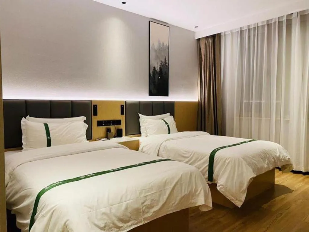 Bed in GreenTree Inn Hebei Langfang Bazhou Railway Station West Yingbin Road Express Hotel