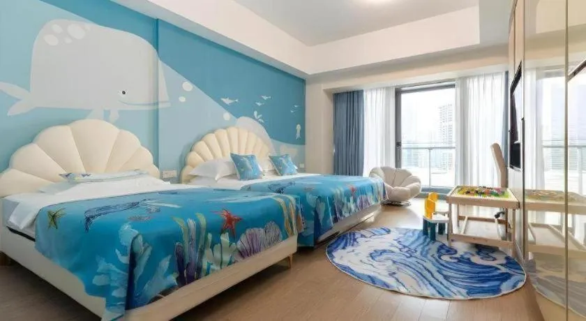 Bed in Huafa Executive Apartment Hotel Zhuhai