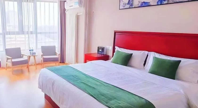 Bed in GreenTree Inn Tianjin JinNan ShuangLin Metro Station Express Hotel