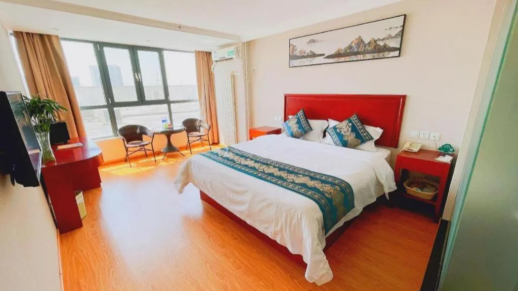 Bed in GreenTree Inn Tianjin JinNan ShuangLin Metro Station Express Hotel