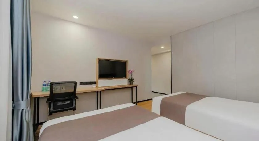 Bed in GreenTree Inn Nanjing Confucius Temple Sanshan Street Subway Station Express Hotel