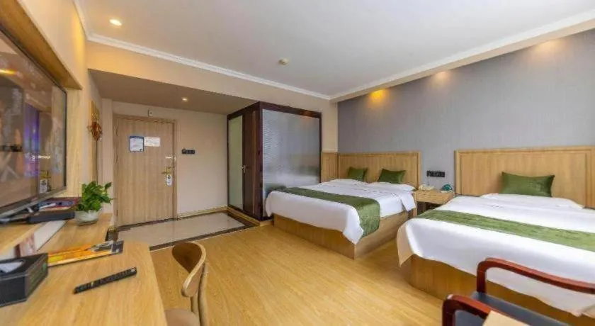 Bed in GreenTree Inn Lanzhou Gongjiawan Yangjiaqiao Express Hotel
