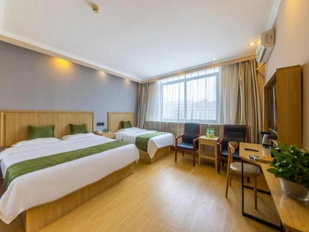 Bed in GreenTree Inn Lanzhou Gongjiawan Yangjiaqiao Express Hotel