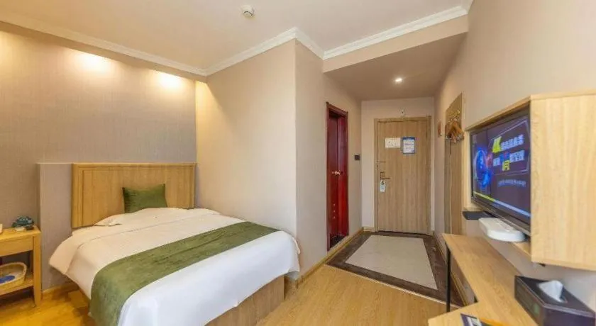 Bed in GreenTree Inn Lanzhou Gongjiawan Yangjiaqiao Express Hotel