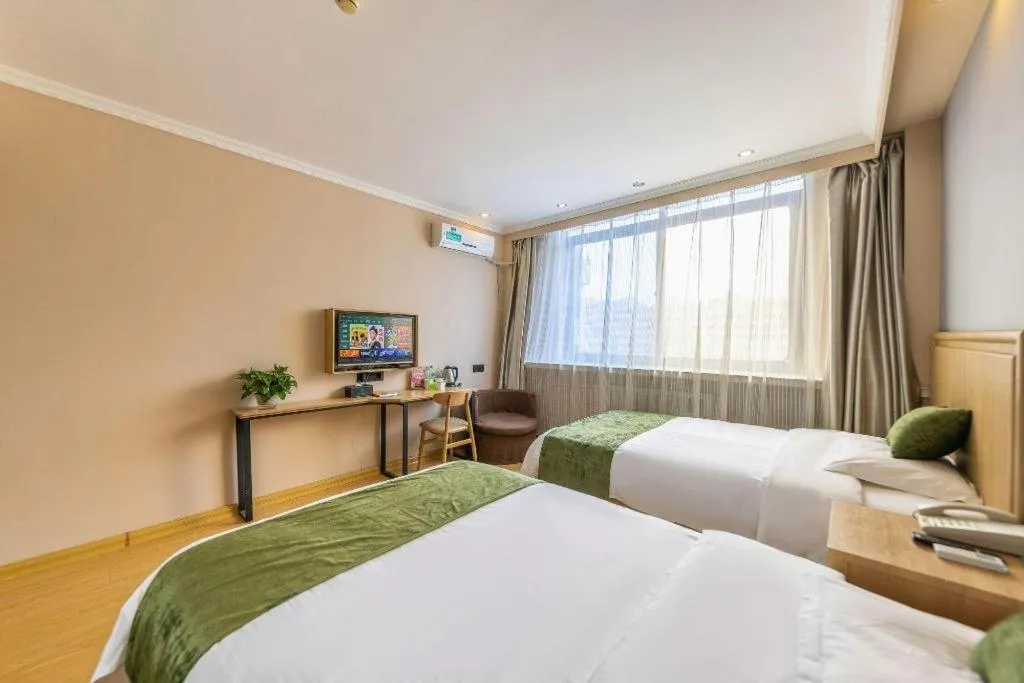 Bed in GreenTree Inn Lanzhou Gongjiawan Yangjiaqiao Express Hotel