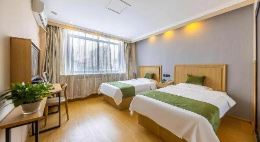 Bed in GreenTree Inn Lanzhou Gongjiawan Yangjiaqiao Express Hotel
