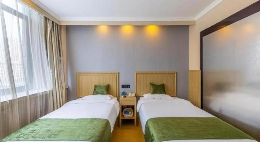 Bed in GreenTree Inn Lanzhou Gongjiawan Yangjiaqiao Express Hotel