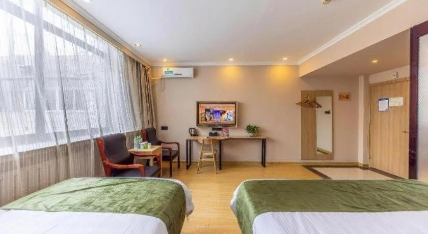 Bed in GreenTree Inn Lanzhou Gongjiawan Yangjiaqiao Express Hotel