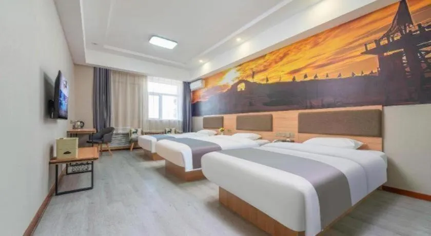 Bed in Thank Inn Hotel Ningxia Yinchuan Xixia District Tongxin Road