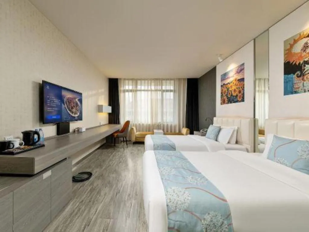 Bed in Jinjiang Metropolo Hotel Shenyang Country Garden Datong Lake Subway Station Branch