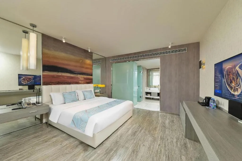 Bed in Jinjiang Metropolo Hotel Shenyang Country Garden Datong Lake Subway Station Branch