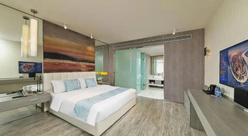 Bed in Jinjiang Metropolo Hotel Shenyang Country Garden Datong Lake Subway Station Branch