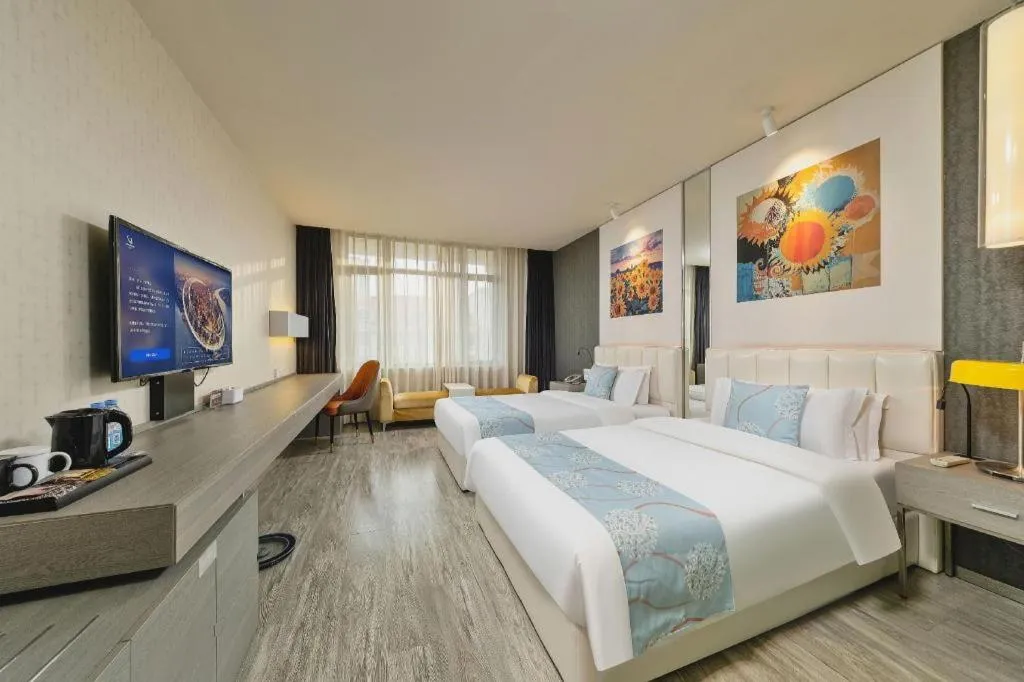 Bed in Jinjiang Metropolo Hotel Shenyang Country Garden Datong Lake Subway Station Branch