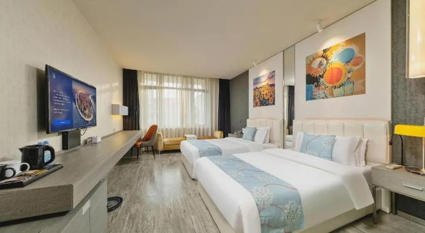 Bed in Jinjiang Metropolo Hotel Shenyang Country Garden Datong Lake Subway Station Branch