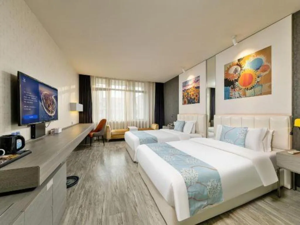 Bed in Jinjiang Metropolo Hotel Shenyang Country Garden Datong Lake Subway Station Branch