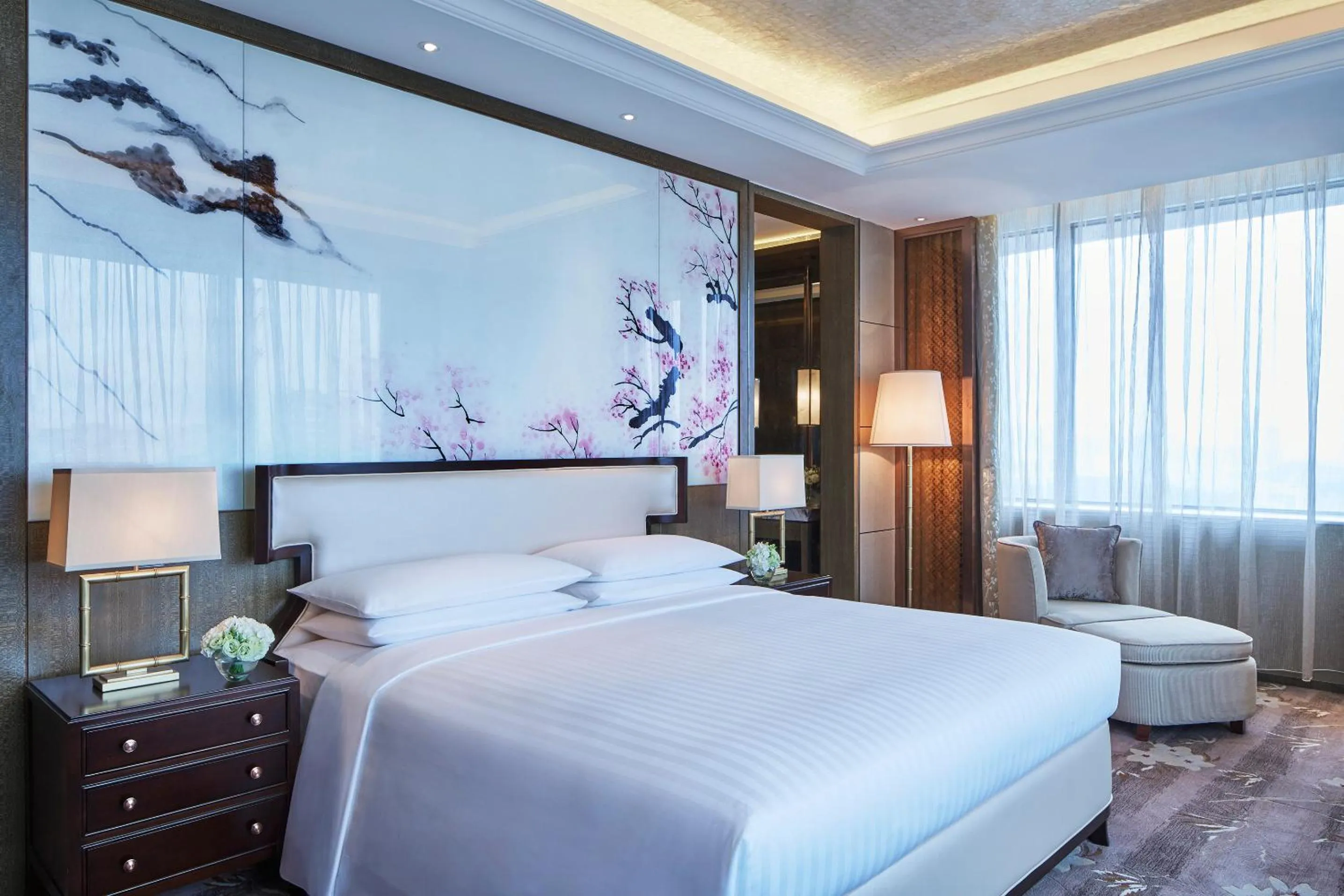 Bed in Zhuzhou Marriott Hotel