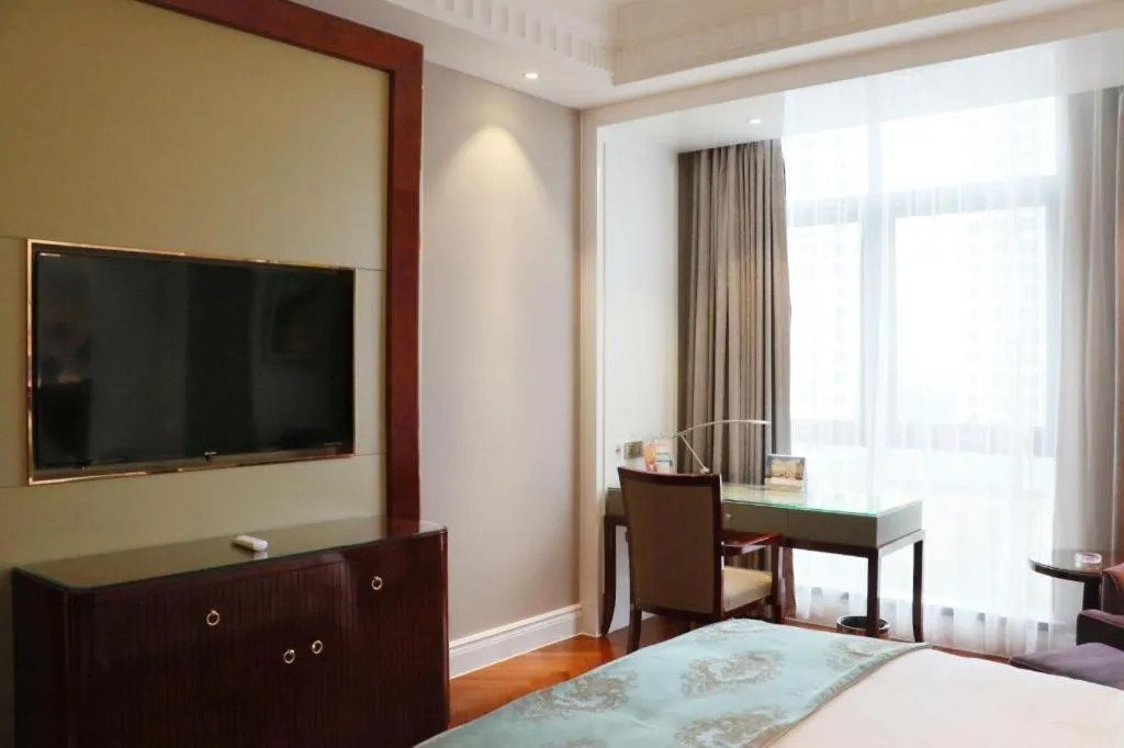 Bed in GreenTree Eastern Yancheng Binhai County Aobaolia Beichen Hotel