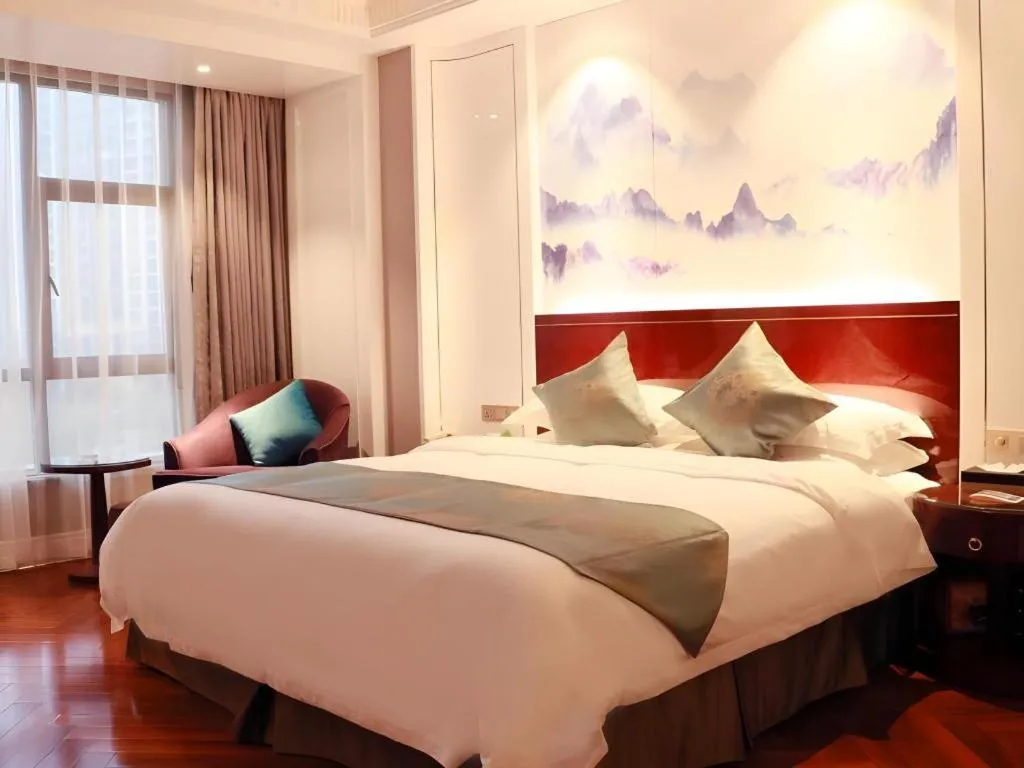 Bed in GreenTree Eastern Yancheng Binhai County Aobaolia Beichen Hotel