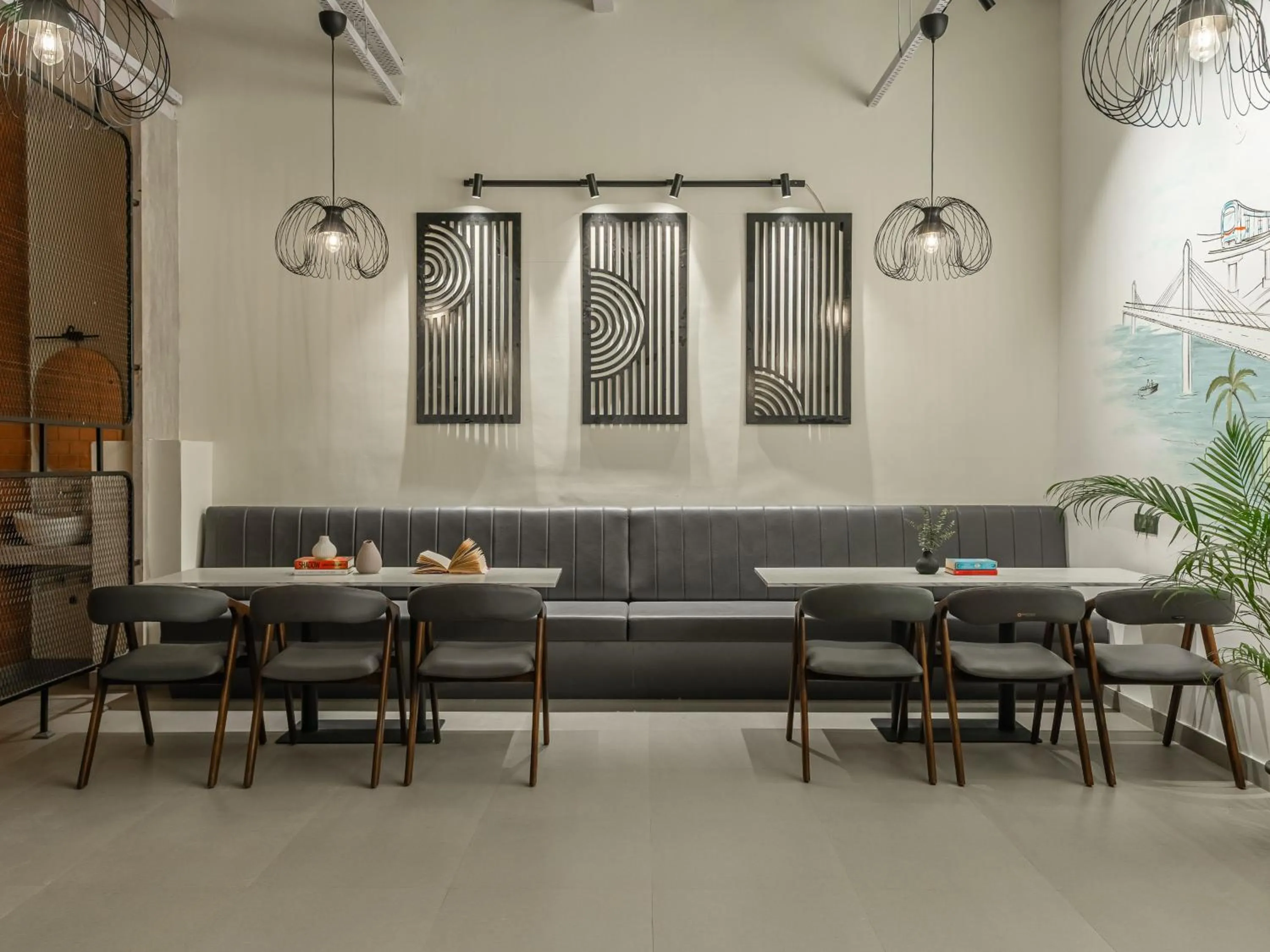 Seating area in The Hosteller Hyderabad, HITEC City