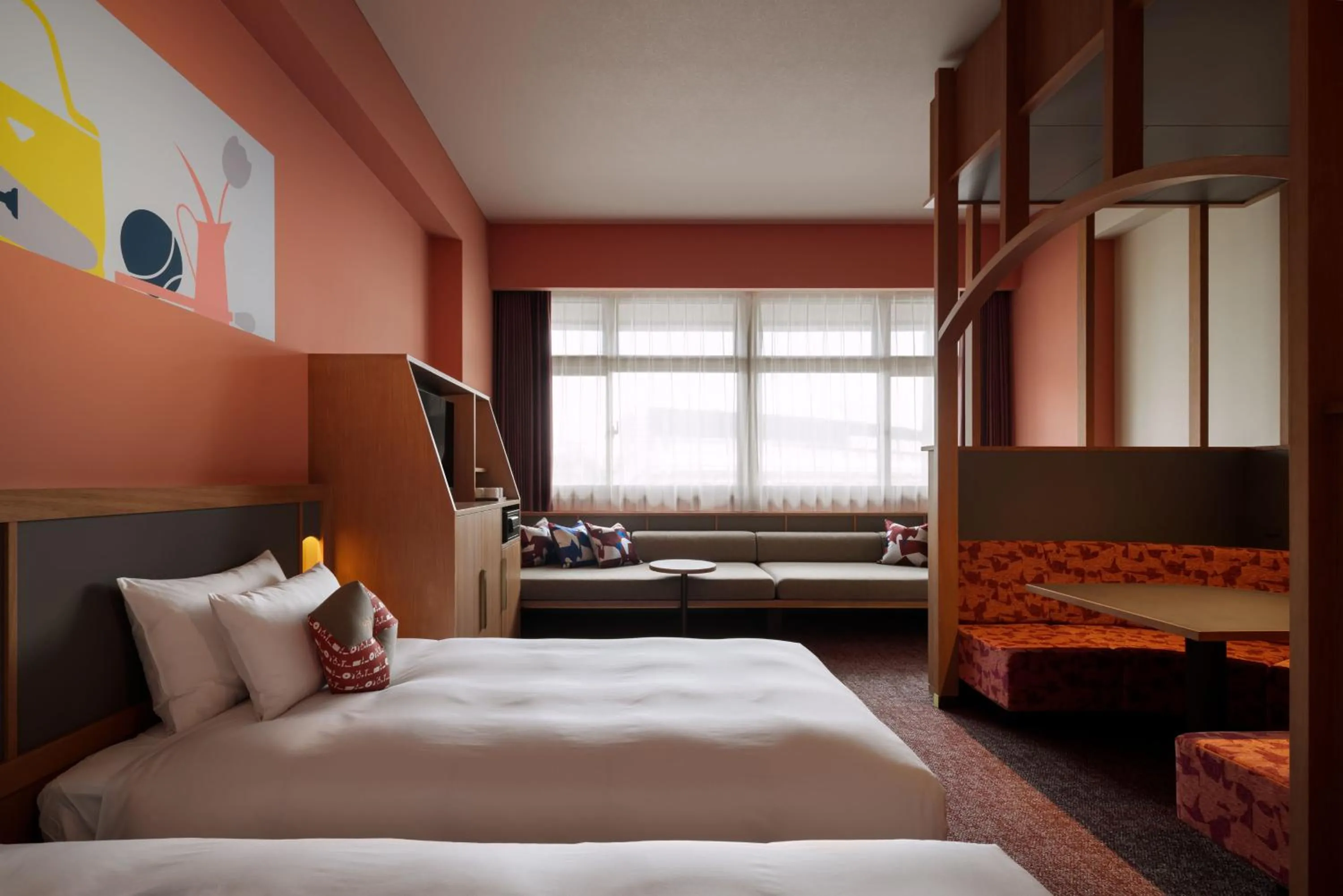 Photo of the whole room, Bed in OMO7 Yokohama by Hoshino Resorts