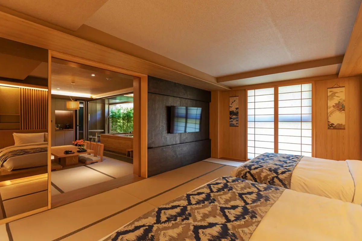 Bed in Hoshikage Ryokan Hotel