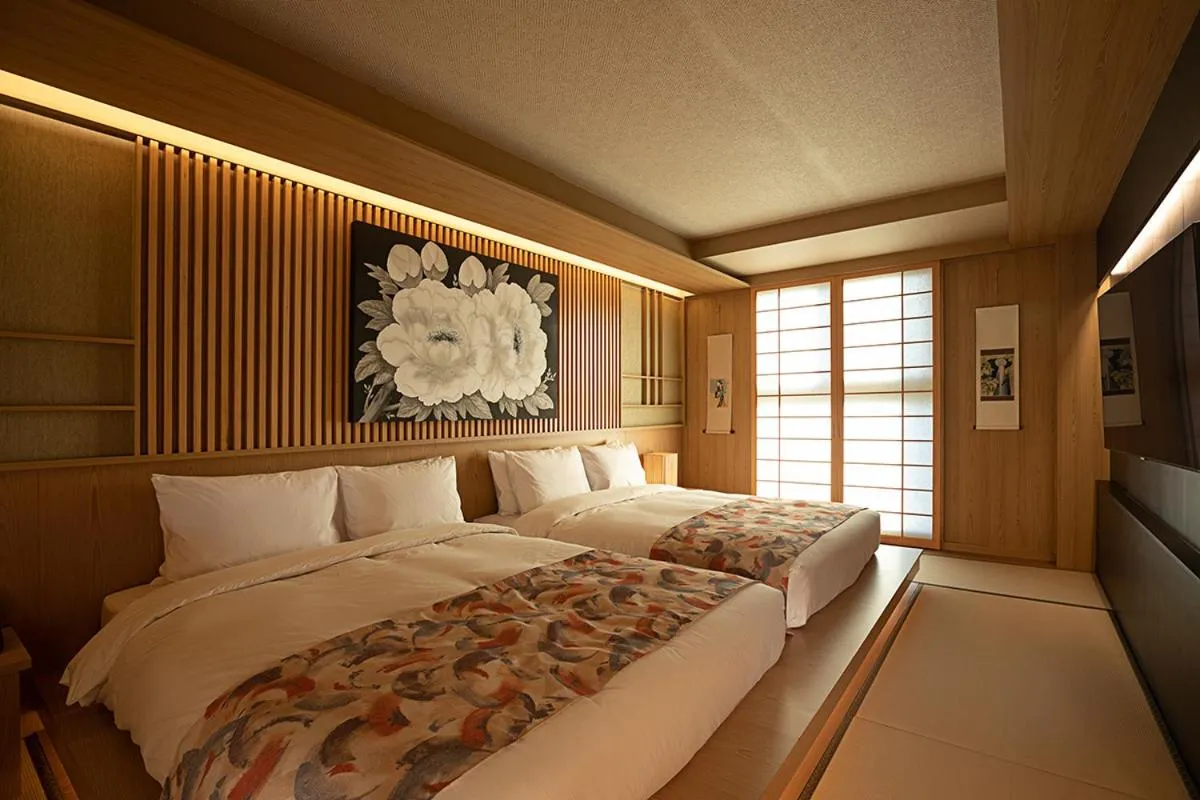 Bed in Hoshikage Ryokan Hotel