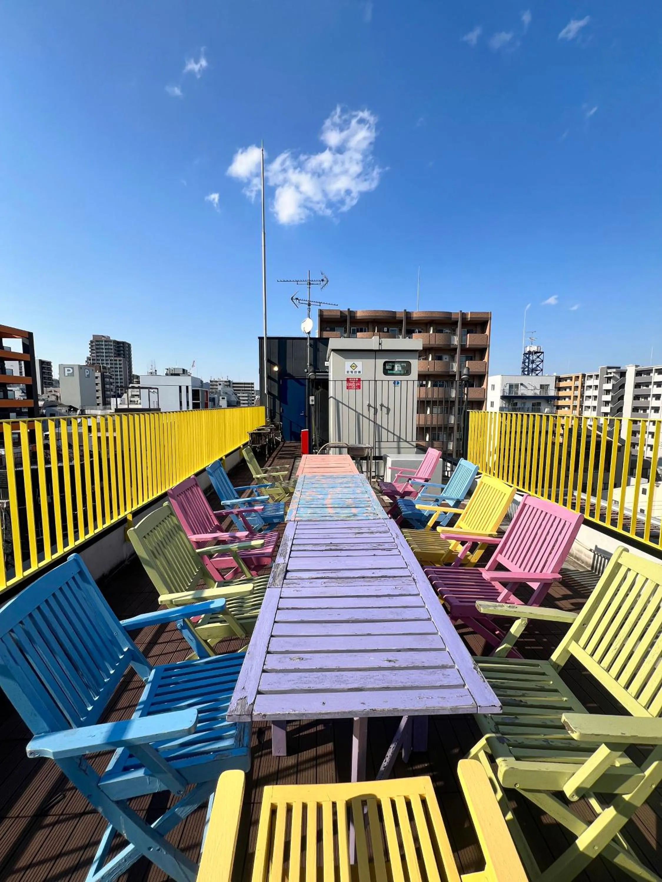 Balcony/Terrace in Hostel Hangout Best Value Near Kuromon Market & Namba