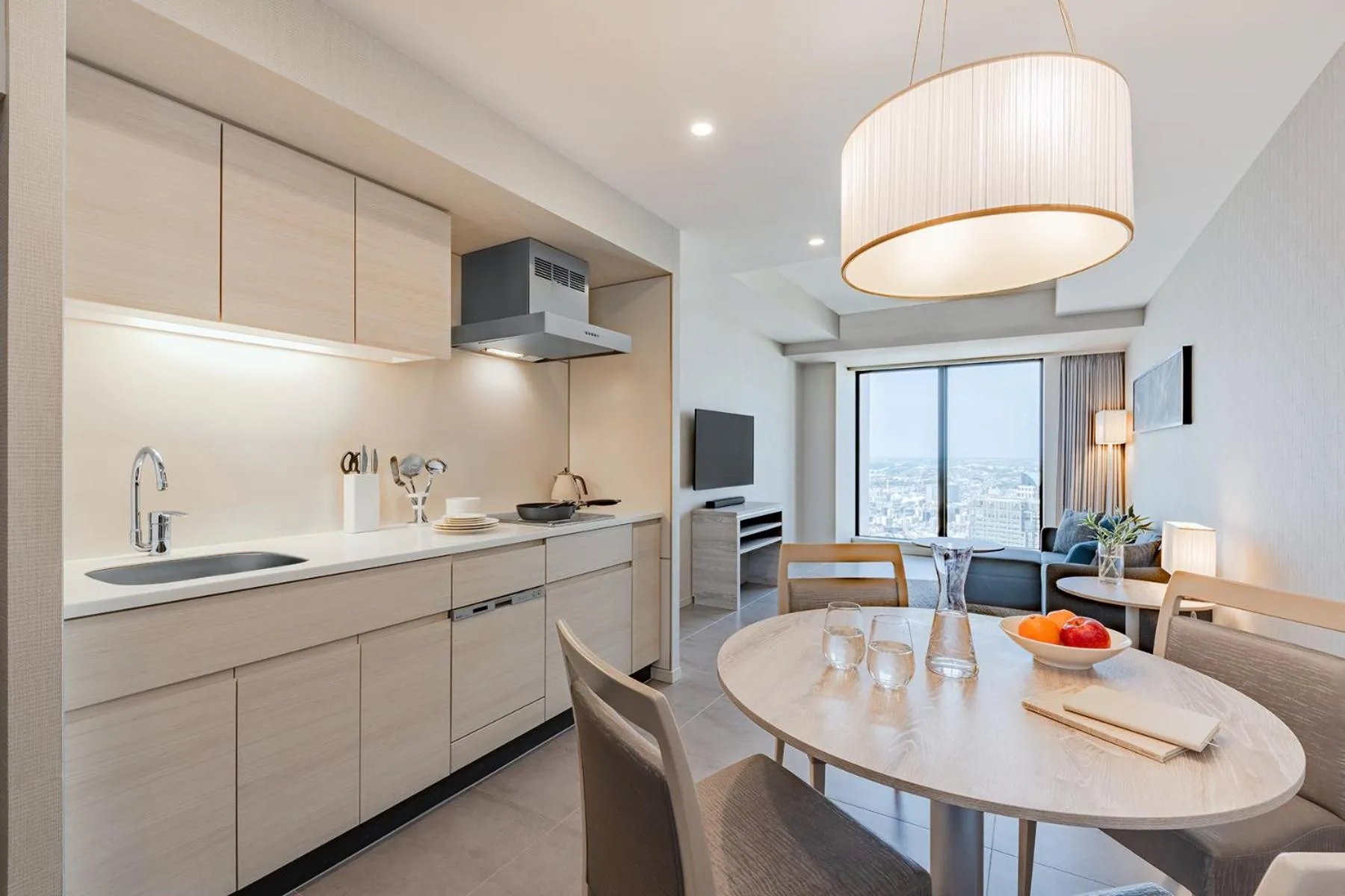 Living room in OMO5 Yokohama Bashamichi by Hoshino Resorts