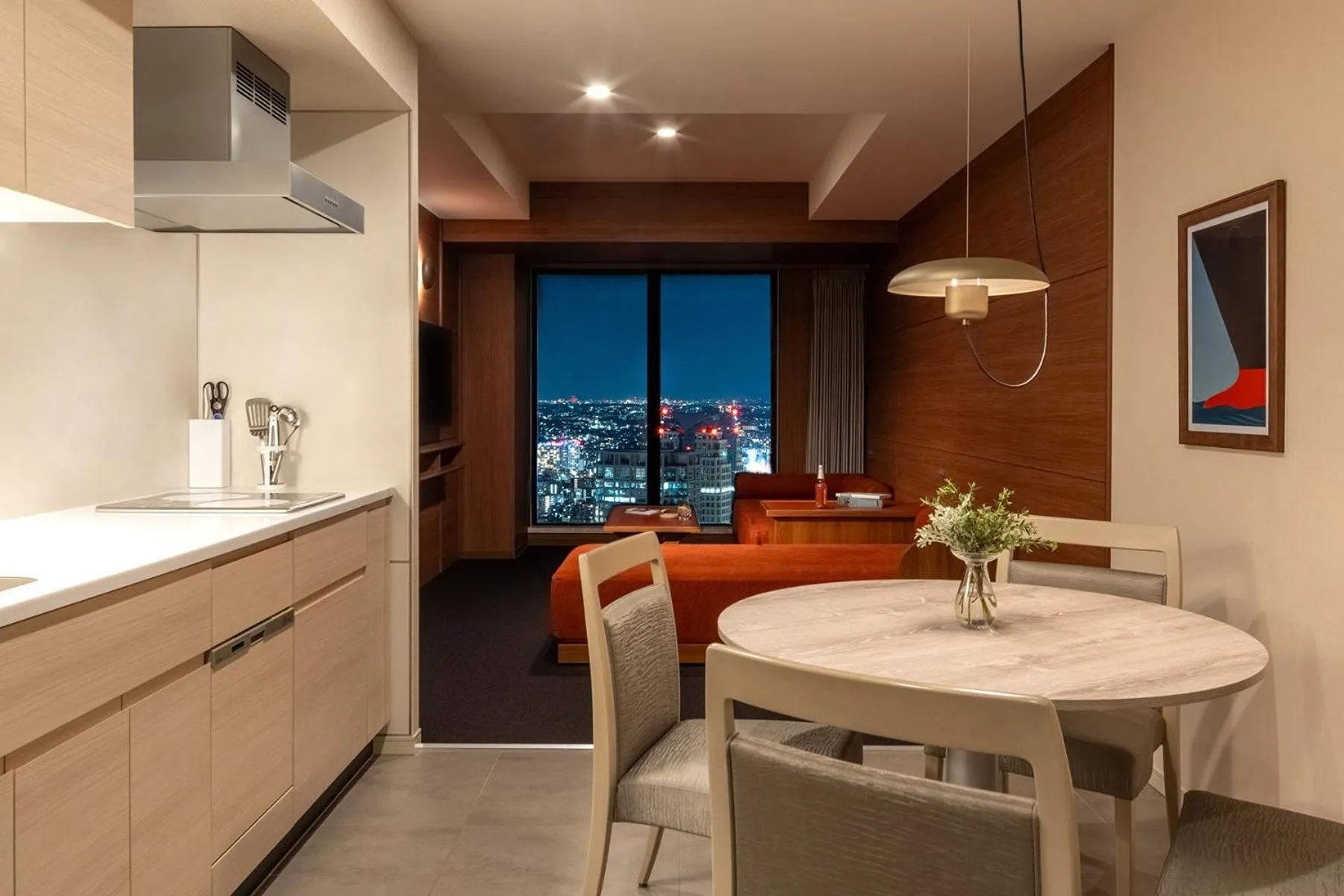 Living room in OMO5 Yokohama Bashamichi by Hoshino Resorts